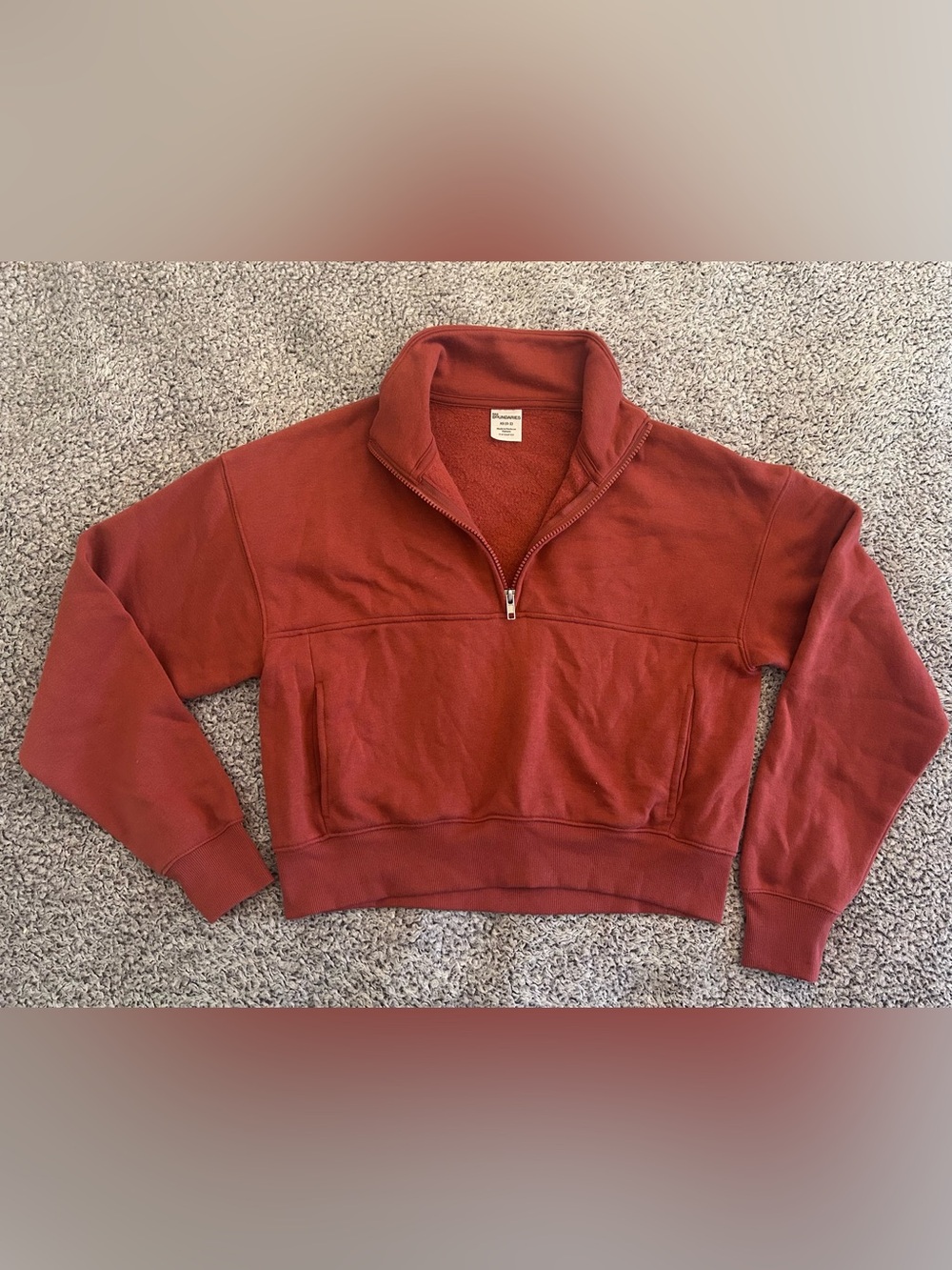 No Boundaries Rust Red Quarter Zip Pullover Sweatshirt Juniors XS